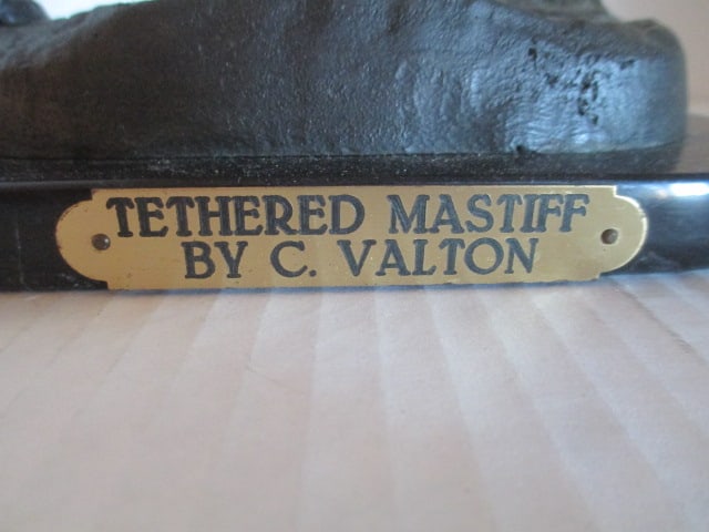 C. Valtron "Tethered Mastiff" Bronze Statue with Marble Base - 10