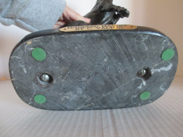 C. Valtron "Tethered Mastiff" Bronze Statue with Marble Base - 11