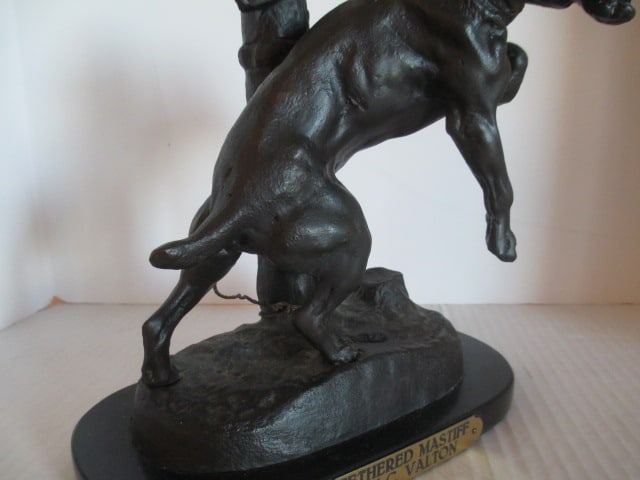 C. Valtron "Tethered Mastiff" Bronze Statue with Marble Base - 3