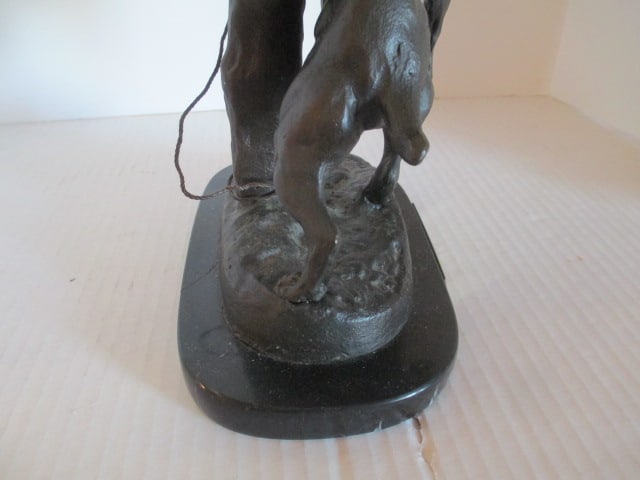 C. Valtron "Tethered Mastiff" Bronze Statue with Marble Base - 7