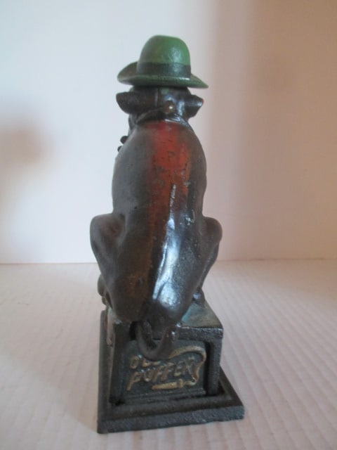 "Ole Puffer Cigar Nickels" Book of Knowledge Reproduction Mechanical Coin Bank - 3