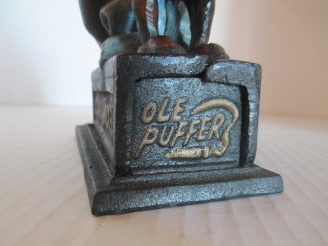"Ole Puffer Cigar Nickels" Book of Knowledge Reproduction Mechanical Coin Bank - 7
