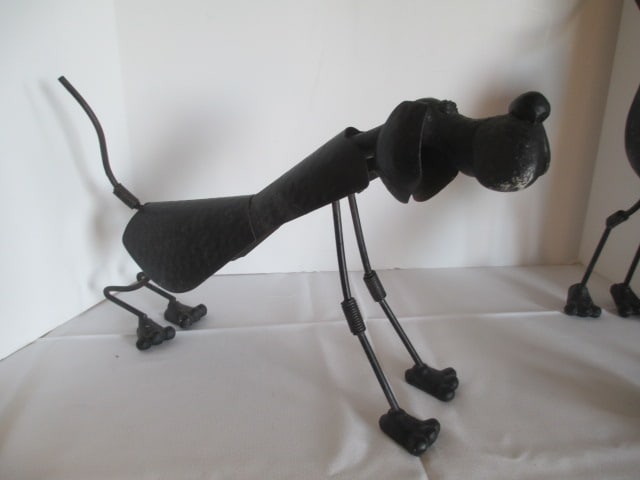 Two Bobble Head Metal Art Blood Hounds - 2