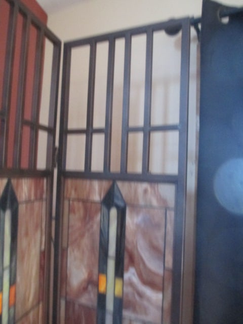 Mission Design Stained Glass Style 3 Panel Folding Screen/Room Divider - 2
