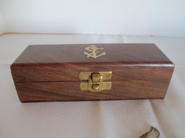 Brass and Copper Boatswain's(Bosun's) Whistle in Wood Presentation Box - 5
