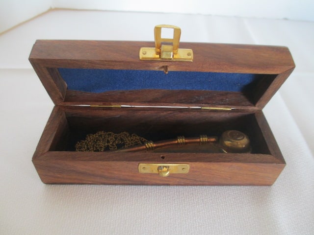 Brass and Copper Boatswain's(Bosun's) Whistle in Wood Presentation Box - 7