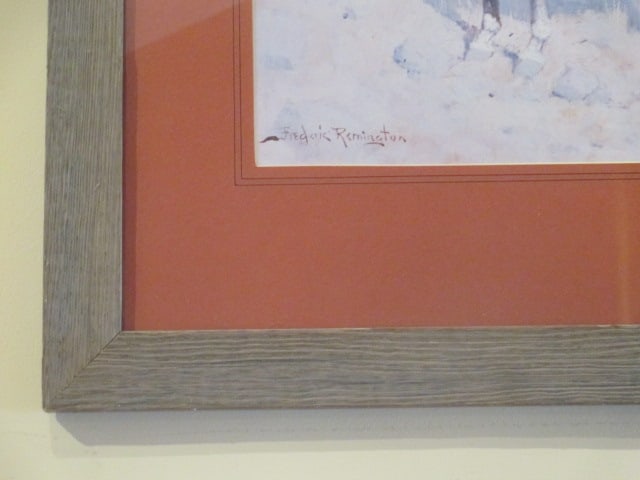 Framed and Matted Frederic Remington "The Blanket Signal" Print - 6