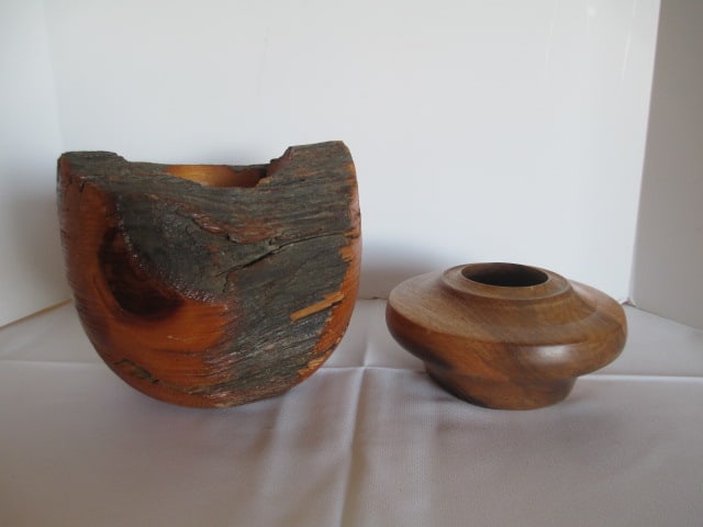 Two Hand Turned Artisan Wood Vases (1 of 10)