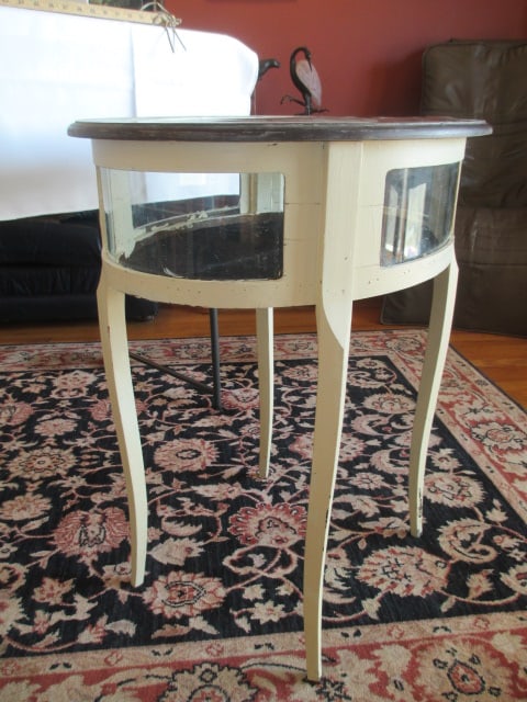 2 Tone Oval Glass Top Display Table - 3