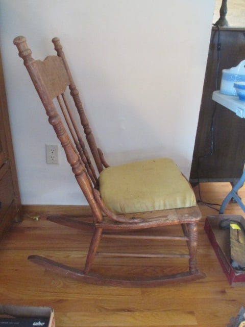 Antique Oak Victorian Rocker - 7