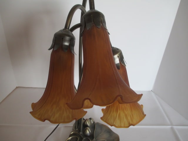 Tiffany Style Reproduction "Pond Lily" 3 Lite Table Lamp - 3