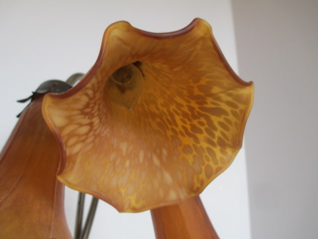 Tiffany Style Reproduction "Pond Lily" 3 Lite Table Lamp - 4