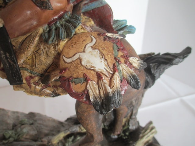 Native American Warrior Sculpted Figure - 7