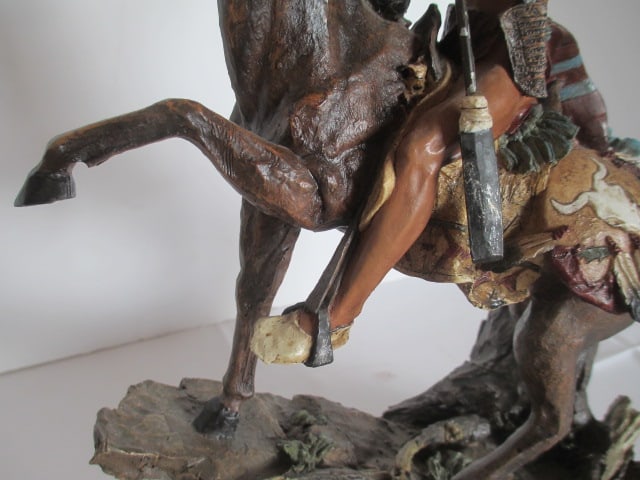 Native American Warrior Sculpted Figure - 8