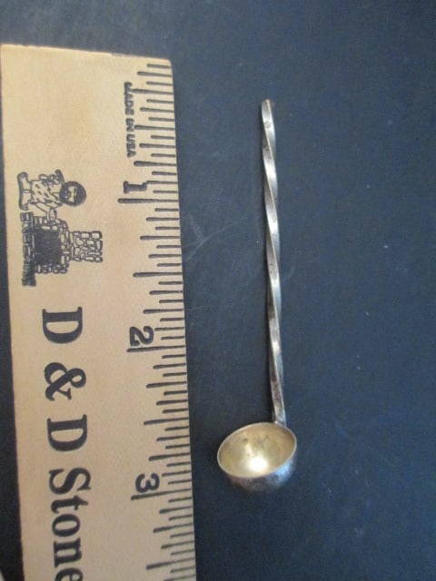 Pair of Mexican Silver and Abalone Shell Salts with Spoons - 5