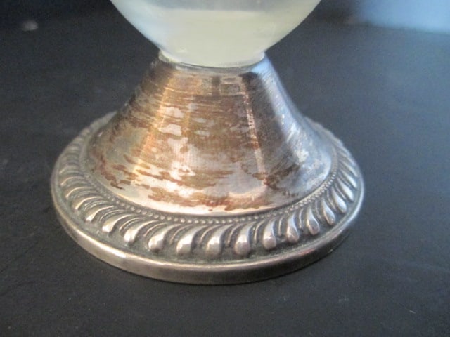 Duchin Weighted Sterling Candle Holders and Etched Glass Bud Vase with Weighted - 8