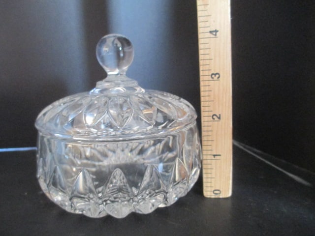 Sterling Overlay Footed Glass Dish, Crystal Vanity Dish and Art Glass Divided Box - 5