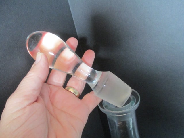 Crystal Decanter with Etched Lily of the Valley Flowers - 2