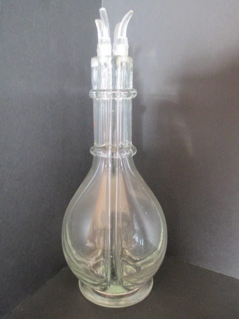 Vintage French 4 Chamber Glass Decanter (1 of 7)