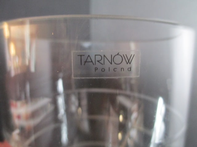 Tarnow Poland Etched Band Crystal Vase and Centerpiece Bowl - 8