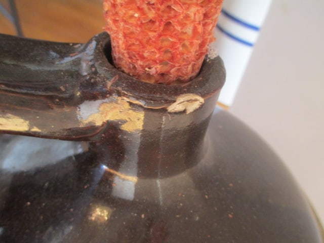 Vintage 5 Gallon Brown/White Shoulder Jug - 5