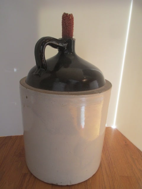 Vintage 5 Gallon Brown/White Shoulder Jug - 6