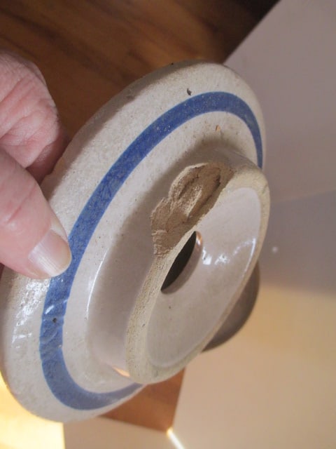 Blue Strip Crown 5 Gallon Churn with Wood Dasher - 4