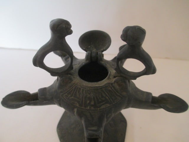 Cast Metal Oil Lamp - 3