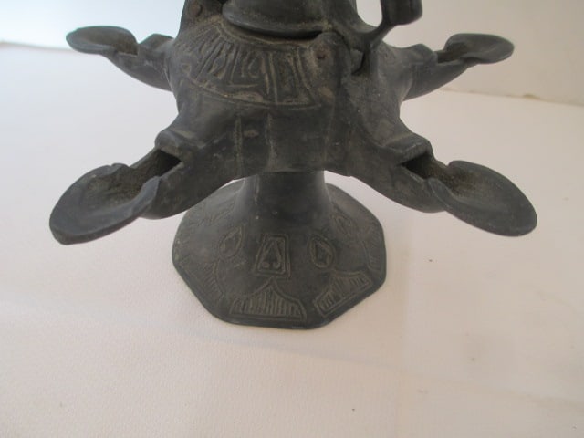 Cast Metal Oil Lamp - 4