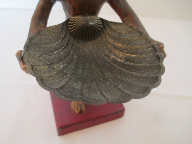 Cast Metal Monkey Candle Holder with Match Dish and Spiral Candle Holder - 8