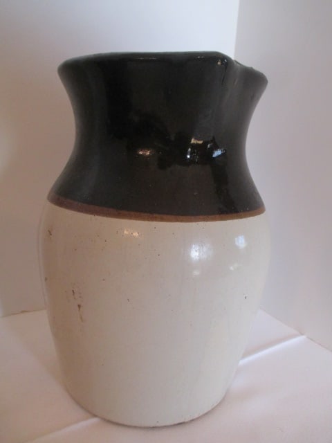 Two Brown and White Stoneware Pitchers - 8