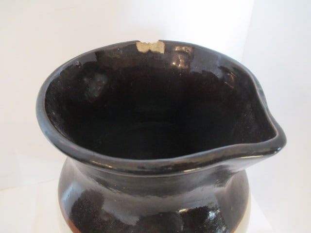 Two Brown and White Stoneware Pitchers - 9