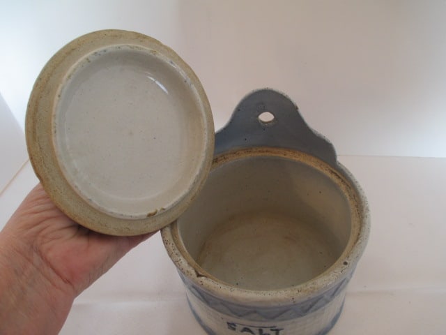 Antique Salt Glaze Salt Box with Lid - 3