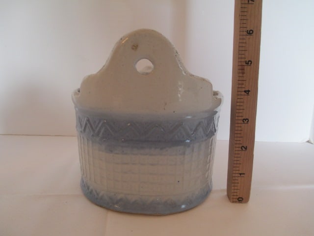 Antique Salt Glaze Salt Box with Lid - 5