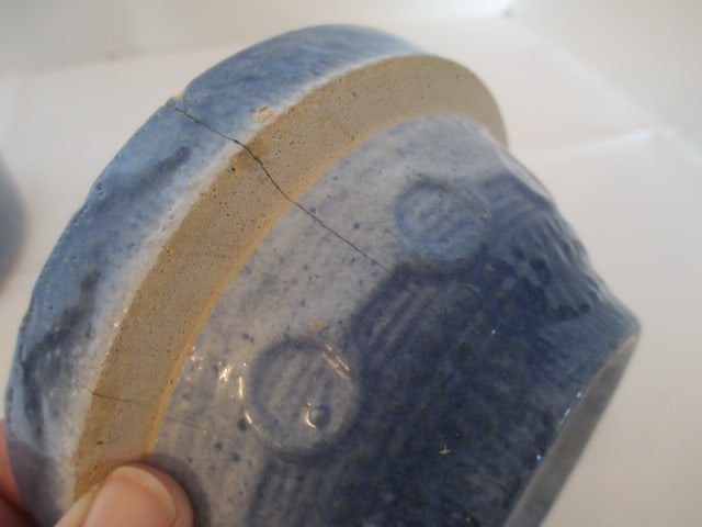 Antique Salt Glaze Salt Box and Small Mixing Bowl - 4