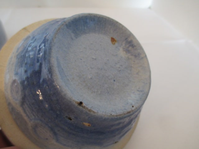 Antique Salt Glaze Salt Box and Small Mixing Bowl - 5