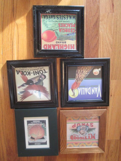 Five Framed Replica Food Labels (1 of 6)
