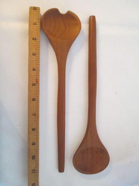 Midcentury Wood Covered Bowl and Servers - 8