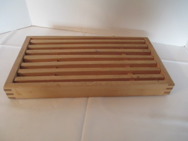 Wood Cutting Board and Wooden Handle Bread Knife - 2