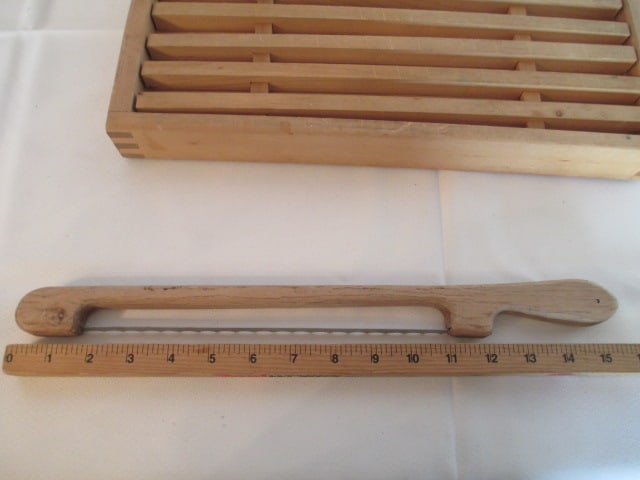 Wood Cutting Board and Wooden Handle Bread Knife - 8