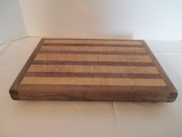 Wood Cutting Board and Wooden Handle Bread Knife - 2