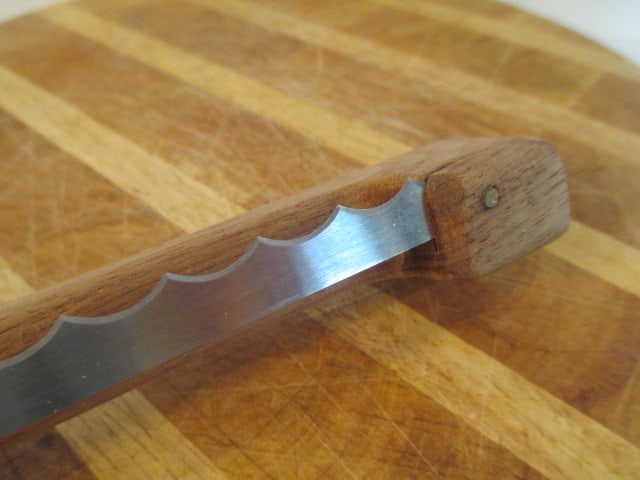 Round Mountain Works Wood Cutting Board and Wooden Handle Bread Knife - 8