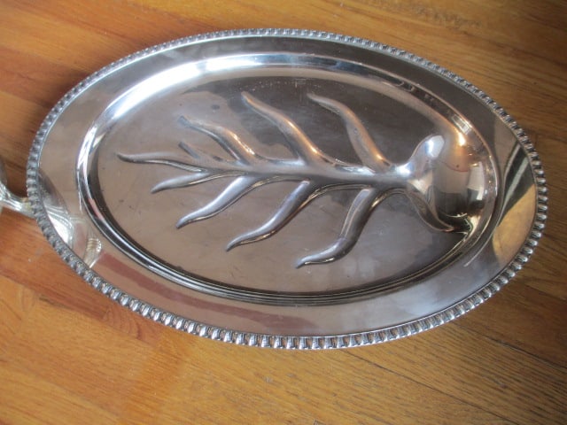 Silverplate Warming Stand and Tree of Life Serving Tray - 2