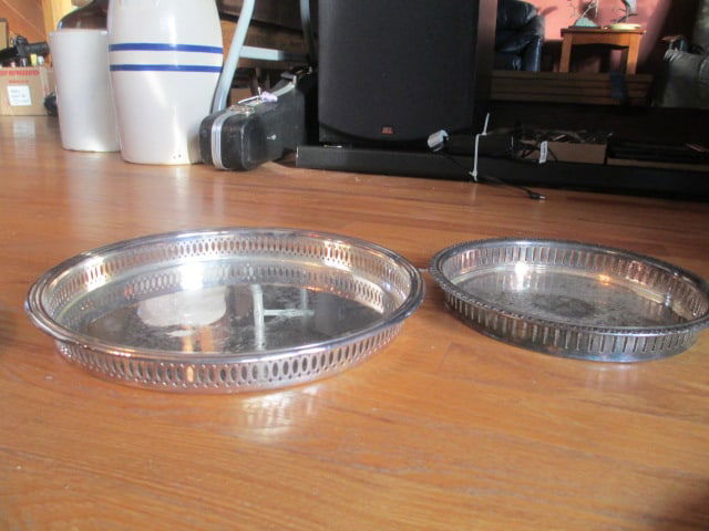 Grouping of Silverplate Serving Trays - 6