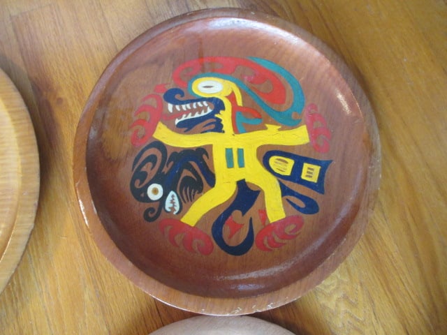 Mexican Tribal Motif Wood Serving Trays - 3