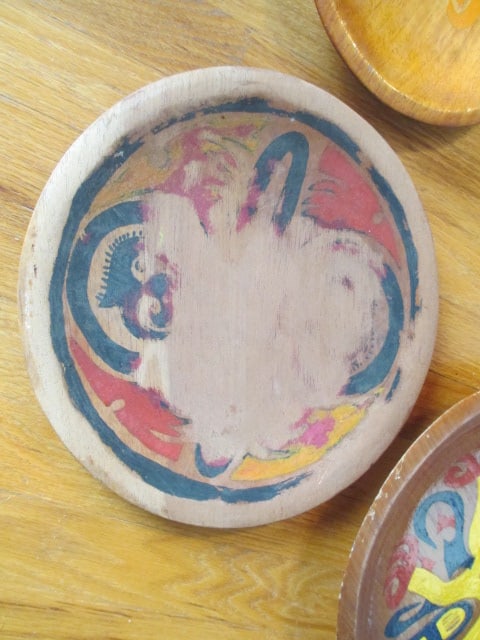 Mexican Tribal Motif Wood Serving Trays - 5