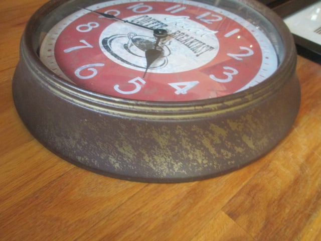 Two Framed and Matted "Coffee" Themed Prints and Quartz Wall Clock - 5