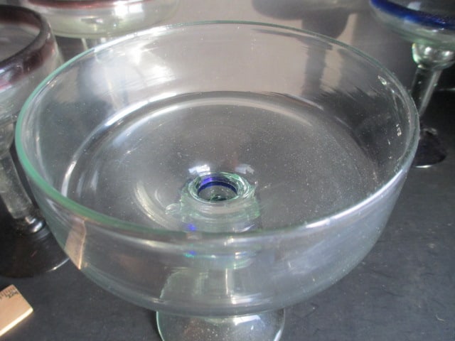 Hand Blown Art Glass Tumblers and Cocktail Glasses - 6