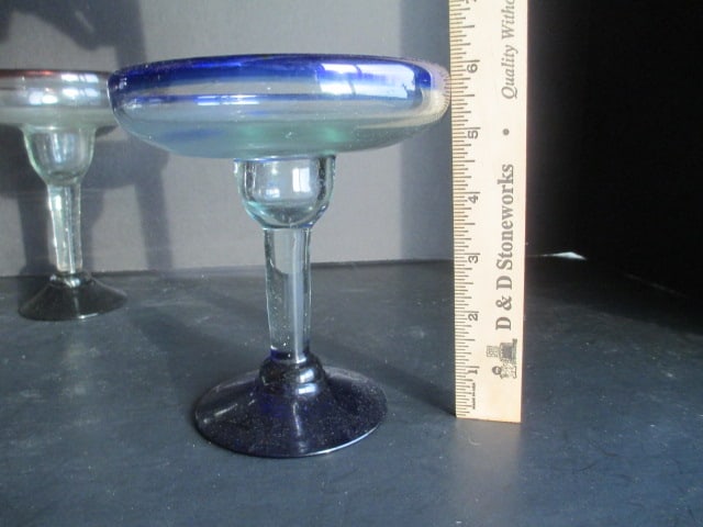 Hand Blown Art Glass Tumblers and Cocktail Glasses - 9