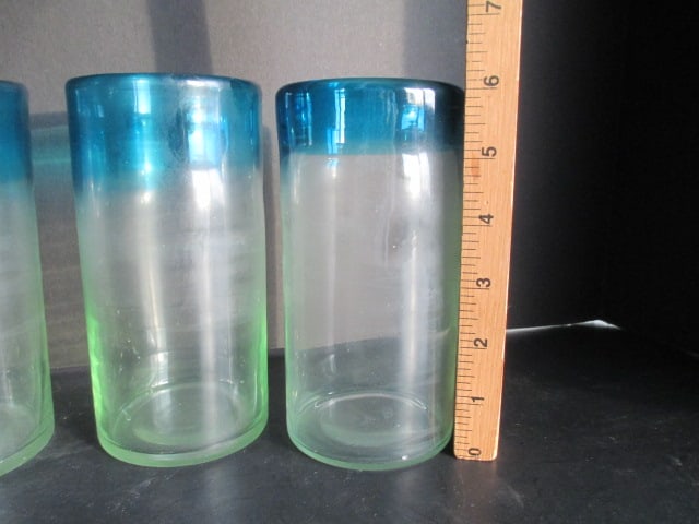 Four Hand Blown Art Glass Iced Tea Glasses - 2
